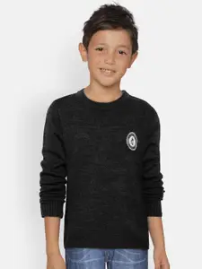 Gini and Jony Boys Charcoal Grey Solid Pullover