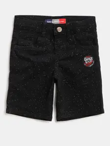 Gini and Jony Boys Black Printed Regular Shorts