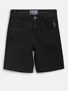Gini and Jony Boys Black Solid Regular Fit Chino Shorts