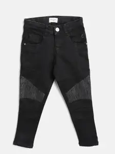 Gini and Jony Girls Black Regular Fit Mid-Rise Clean Look Stretchable Jeans
