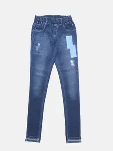 Gini and Jony Girls Blue Regular Fit Mid-Rise Mildly Distressed Jeans