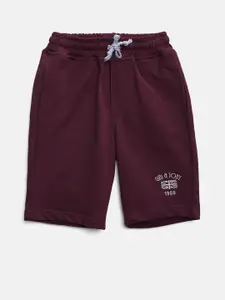 Gini and Jony Boys Maroon Regular Shorts