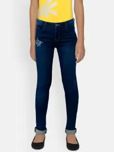 Palm Tree Girls Navy Regular Fit Mid-Rise Clean Look Stretchable Jeans