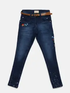 Gini and Jony Girls Navy Blue Slim Fit Mid-Rise Clean Look Stretchable Jeans