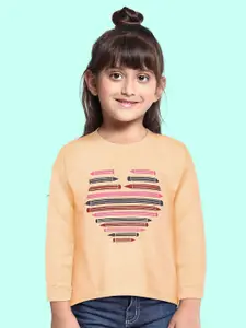 Palm Tree Girls Peach-Coloured Printed Sweatshirt