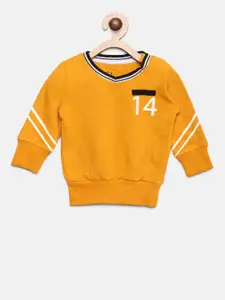 Gini and Jony Boys Mustard Yellow Solid Sweatshirt