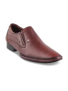 Metro Men Brown Leather Semiformal Shoes