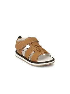 TUSKEY Boys Tan Brown Genuine Leather Comfort Sandals