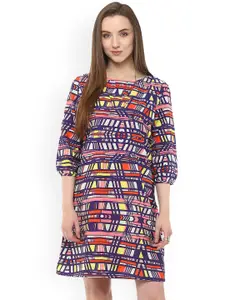 Zima Leto Women Multicoloured Printed A-Line Dress