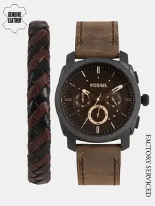 Fossil Men Black Analogue Factory Serviced Watch with Bracelet FS5251SET