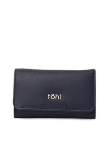 tohl Women Blue Solid Two Fold Wallet