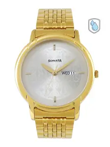 Sonata Men Gold-Toned Dial Watch 77031YM04J