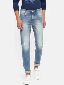 U.S. Polo Assn. Denim Co. Men Blue Skinny Fit Mid-Rise Mildly Distress Stretchable Jeans