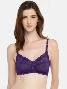 Lady Love Purple Lace Non-Wired Non Padded Everyday Bra LLBR8001