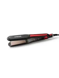 NOVA NHS-982/00 Temperature Control Professional Hair Straightener - Black & Red