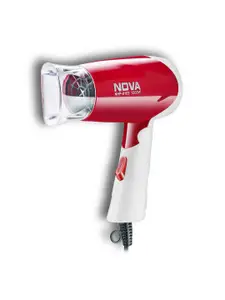NOVA NOVA NHP-8103 Professional 1300 W Hot & Cold Foldable Hair Dryer - Red & White