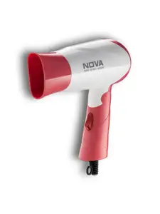 NOVA NHP 8104 Silky Shine Hot & Cold Foldable Hair Dryer - White & Pink