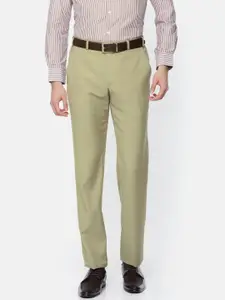 Park Avenue Men Beige Super Slim Fit Solid Formal Trousers