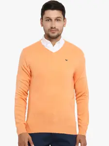 Red Tape Men Peach-Coloured Solid Pullover
