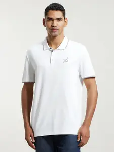 Jockey White Solid Regular Fit Polo T-Shirt