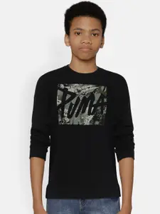 Puma Boys Black Printed Sweatshirt