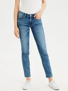 AMERICAN EAGLE OUTFITTERS Women Blue Skinny Fit Light Fade Stretchable Jeans