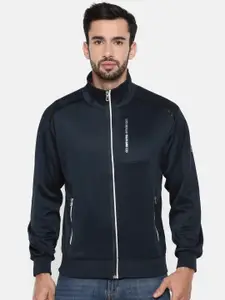 The Indian Garage Co Men Navy Blue Solid Tailored Jacket