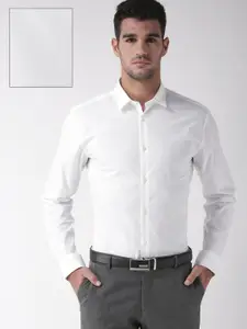 SELECTED Men White Slim Fit Solid Formal Shirt