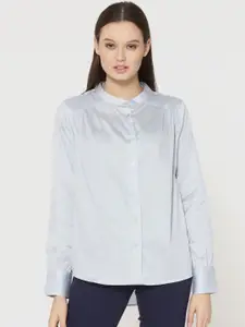 ONLY Women Blue Regular Fit Solid Casual Shirt