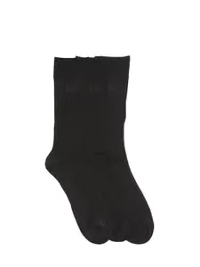 Supersox Men Pack of 3 Black Patterned Above Ankle-Length Socks