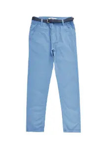 POPPERS by Pantaloons Boys Blue Tapered Fit Solid Regular Trousers