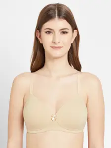 Wacoal Beige Solid Non-Wired Lightly Padded Everyday Bra IB5091