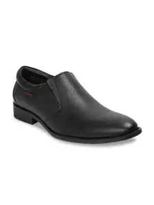 Red Chief Men Black Leather Formal Slip-On Shoes