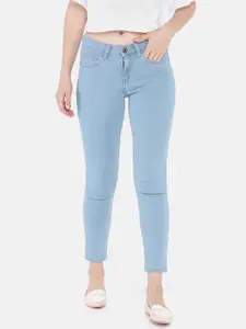 People Women Blue Slim Fit Mid-Rise Clean Look Stretchable Jeans