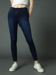 High Star Women Blue Slim Fit High-Rise Clean Look Stretchable Jeans