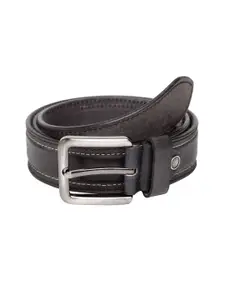 Teakwood Leathers Men Black Solid Leather Belt