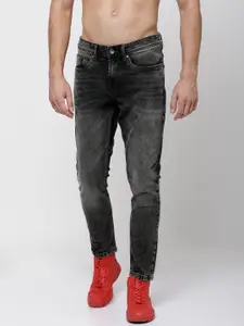 LOCOMOTIVE Men Grey Tapered Fit Mid-Rise Clean Look Stretchable Jeans