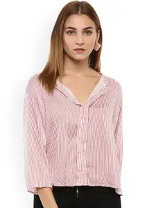 Mayra Pink Striped High-Low Top