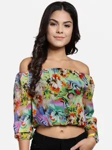 Cation Women Multicoloured Printed Bardot Top