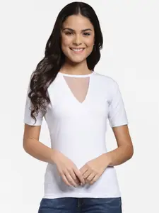 Cation Women White Solid Top