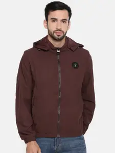The Indian Garage Co Men Maroon Solid Lightweight Tailored Jacket