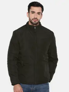 The Indian Garage Co Men Black Solid Lightweight Padded Jacket