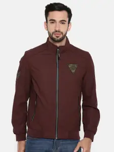 The Indian Garage Co Men Maroon Solid Lightweight Tailored Jacket