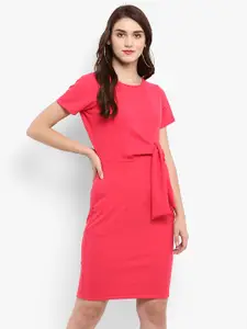 Zima Leto Women Pink Solid Sheath Dress