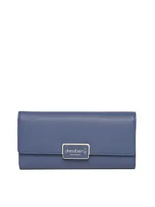DressBerry Women Navy Blue Solid Three Fold Wallet