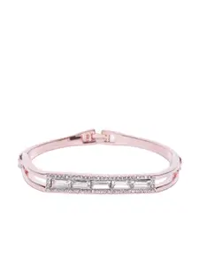 Jewels Galaxy Rose Gold-Plated Handcrafted Stone-Studded Link Bracelet