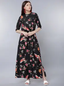 Tokyo Talkies Women Black Printed Maxi Dress