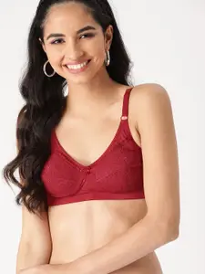 DressBerry Maroon Lace Non-Wired Non-Padded Everyday Bra DB-BH-BRA-007D