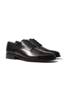 Rapawalk Black & Brown Handcrafted Standard Width Leather Derbys