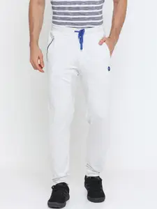 Masculino Latino Off-White Solid Track Pants